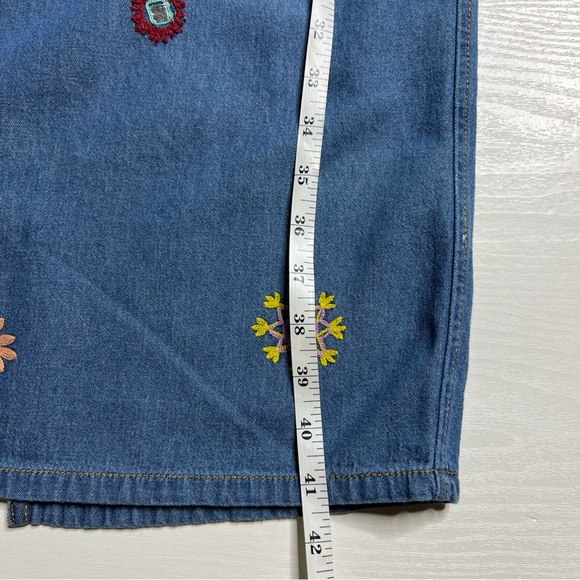 Zara Chambray Embroidered Midi Dress Women Small Halter Neck - Picture 8 of 15